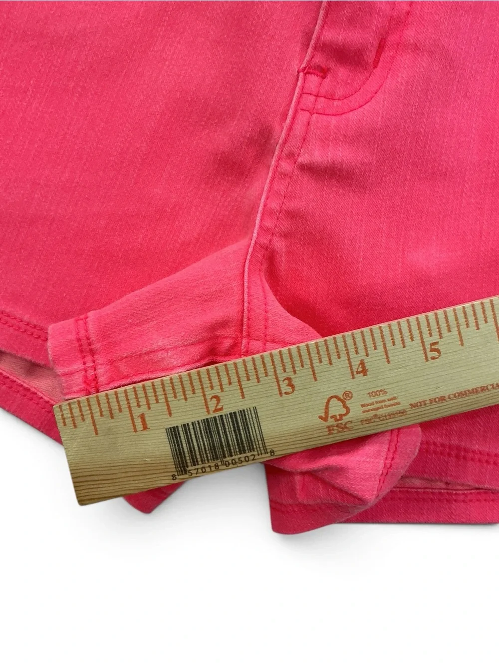 Justice Girls Pink Twill Denim Shorts Size 14.5 Plus Stretch Mid Rise NWT
